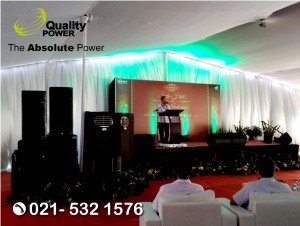 Rental Genset, Misting Fan & Sound System supported by Quality Power Halal Bihalal at PT AHM Jakarta, 05 July 2017.