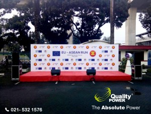 Rental Genset, Misting Fan, Tent, Hand Wash, Portable Toilet & Sound System by Quality Power  EU - ASEAN RUN at ASEAN Secretariat Jakarta, 7 May 201